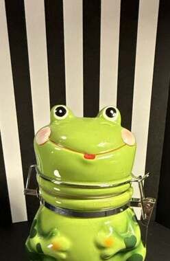 Boston Warehouse Frog Hinged Ceramic Storage Jar